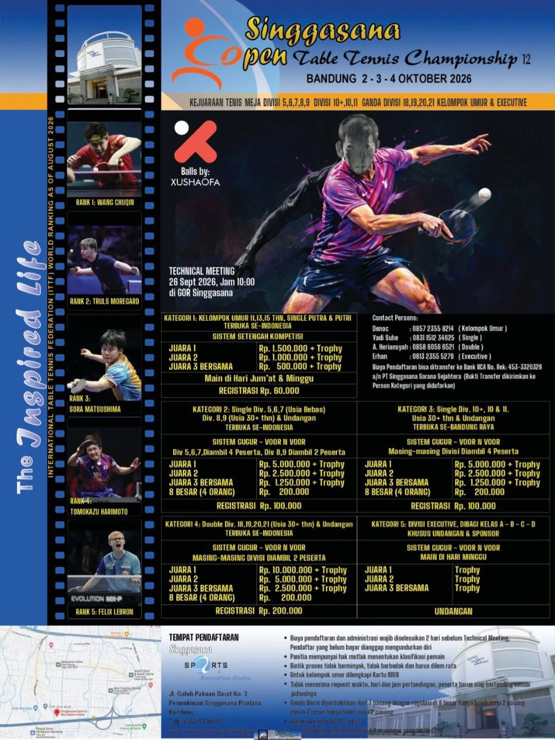Brosur SINGGASANA OPEN TABLE TENNIS CHAMPIONSHIP 12
